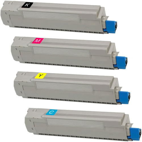 4 Pack - Compatible replacement for Okidata 43487736 series laser toner cartridges