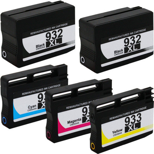 5 Pack - Remanufactured replacement for HP 932XL series ink cartridges