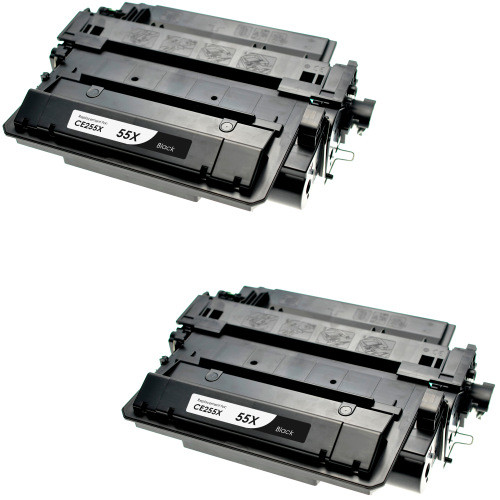 Twin Pack - Compatible replacement for HP 55X (CE255X) black laser toner cartridge