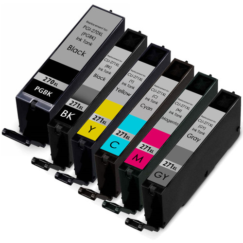 6 Pack - Canon PGi-270XL and Cli-271XL High Yield Compatible Ink Cartridge Set