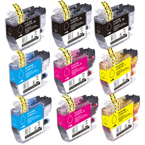 Brother LC3017 Ink, High-Yield - 9 Pack