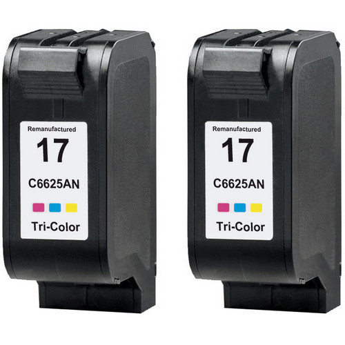 Twin Pack - Remanufactured replacement for HP 17 (C6625A) color ink cartridges