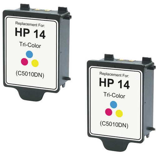 Twin Pack - Remanufactured replacement for HP 14 (C5010DN) color ink cartridges