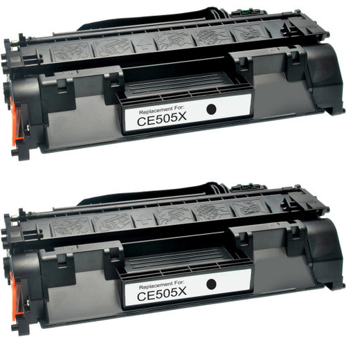 Twin Pack - Compatible replacement for HP 05X (CE505X) black laser toner cartridge