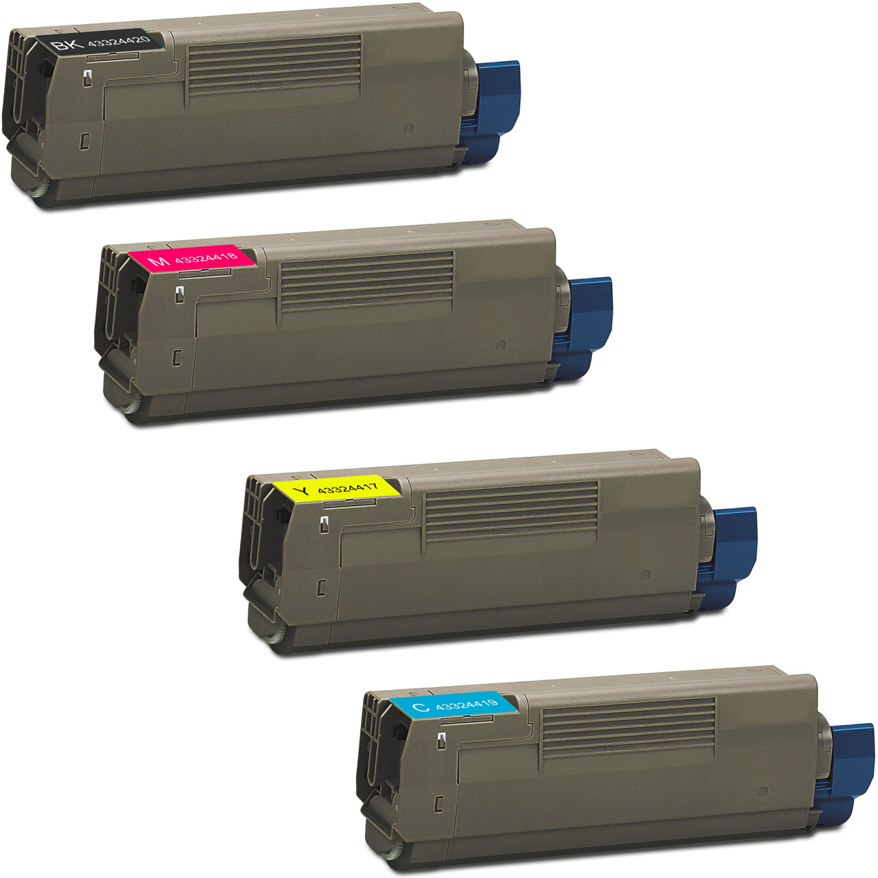 4 Pack - Compatible replacement for Okidata 43324420 series laser toner cartridges