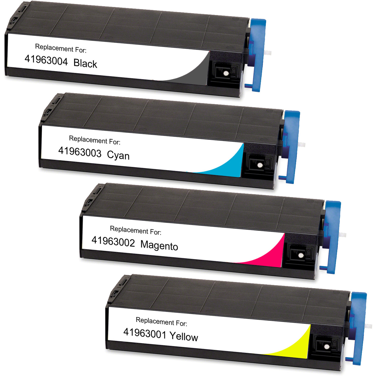 4 Pack - Compatible replacement for Okidata 41963004 series laser toner cartridges