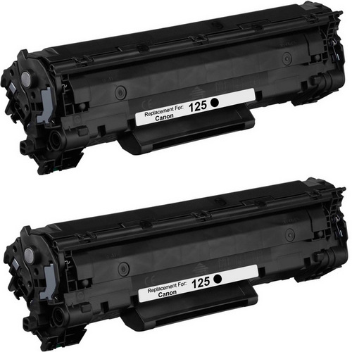 Twin Pack - Compatible replacement for Canon 125 (3484B001AA) black laser toner cartridge