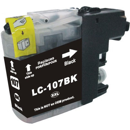 Extra high yeild compatible replacement for Brother LC107Bk black ink cartridge