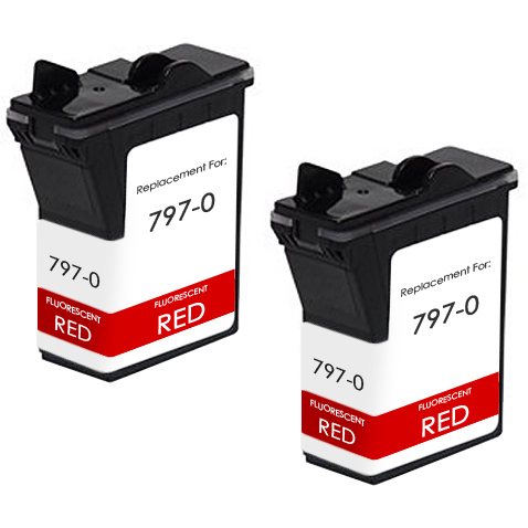 Pitney-Bowes 797-0 red ink cartridges - twin pack