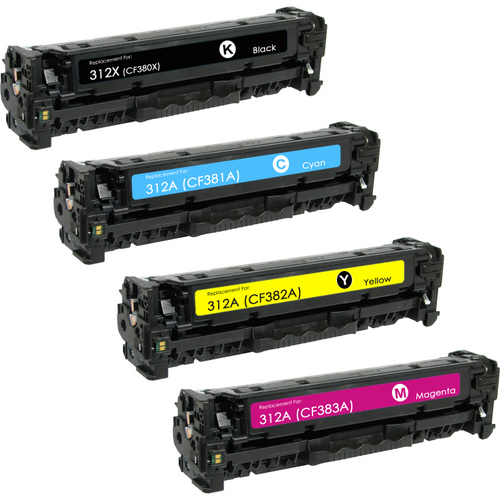 HP CF380X, CF381A, CF382A, CF383A toner cartridge set