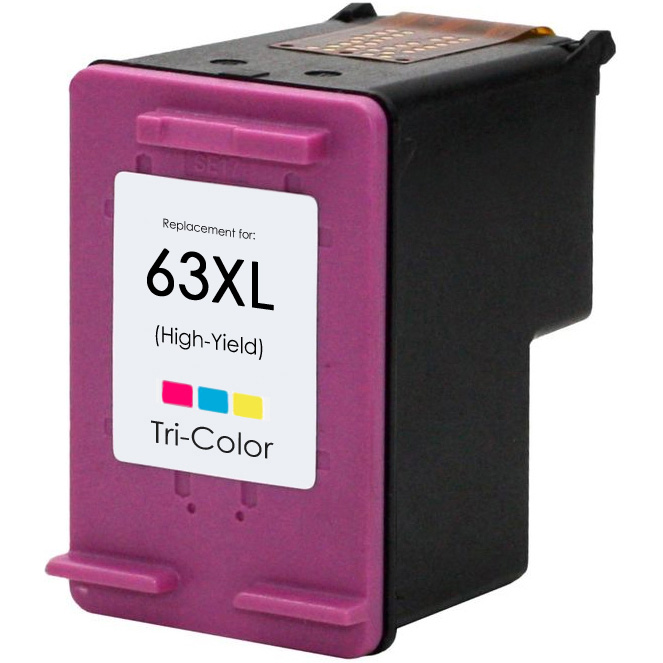 Replacement Ink Cartridge For HP 63XL Color, High Yield Replacement Ink Cartridge For HP 63XL Color, High Yield