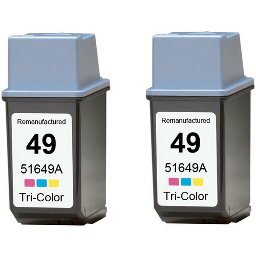 Twin Pack - Remanufactured replacement for HP 49 (51649A) color ink cartridges