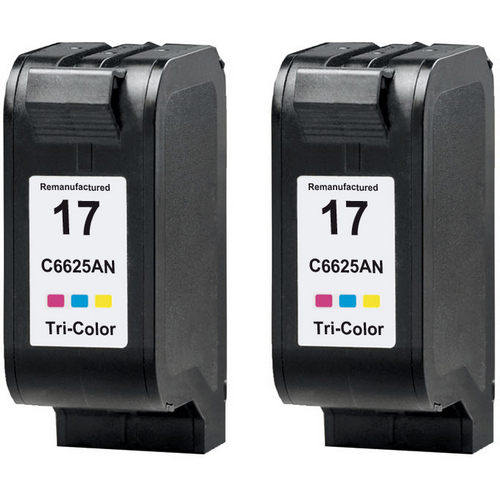 Twin Pack - Remanufactured replacement for HP 17 (C6625A) color ink cartridges