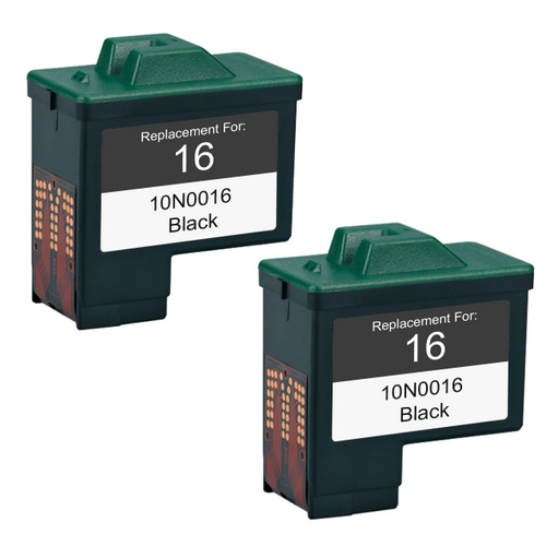 Twin Pack - Remanufactured replacement for Lexmark #16 (10N0016)