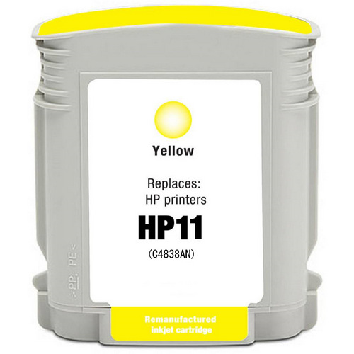 Remanufactured replacement for HP 11 (C4838AN) yellow ink cartridge