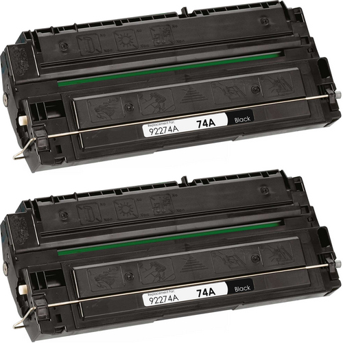 Twin Pack - Remanufactured replacement for HP 74A (92274A) black laser toner cartridge