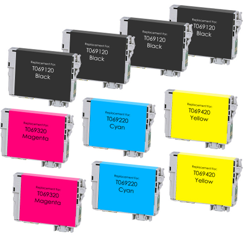 10 Pack - Remanufactured replacement for Epson T069 ink cartridges