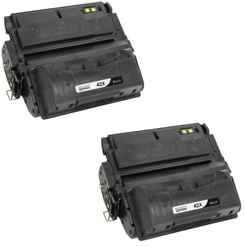Twin Pack - Compatible replacement for HP 42X (Q5942X) black laser toner cartridge