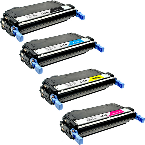 4 Pack - Remanufactured replacement for HP 643A series laser toner cartridges (Q5950A, Q5951A, Q5952A, Q5953A)