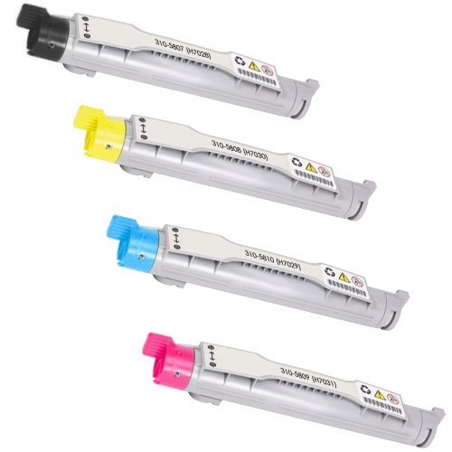 4 Pack - Remanufactured replacement for Dell 310-5807 series laser toner cartridges