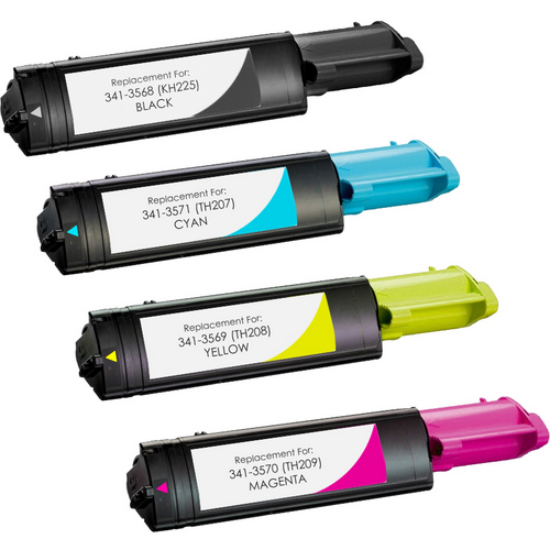 4 Pack - Compatible replacement for Dell 341-3568 series laser toner cartridges
