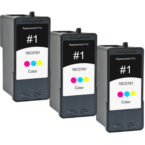 Tri-Pack - Remanufactured replacement for Lexmark #1 (18C0781)