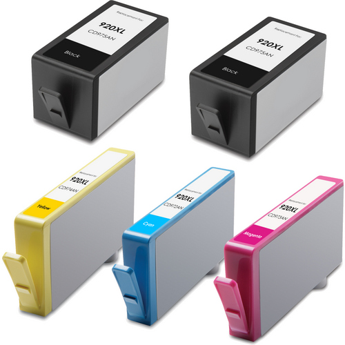5 Pack - Remanufactured replacement for HP 920XL series ink cartridges