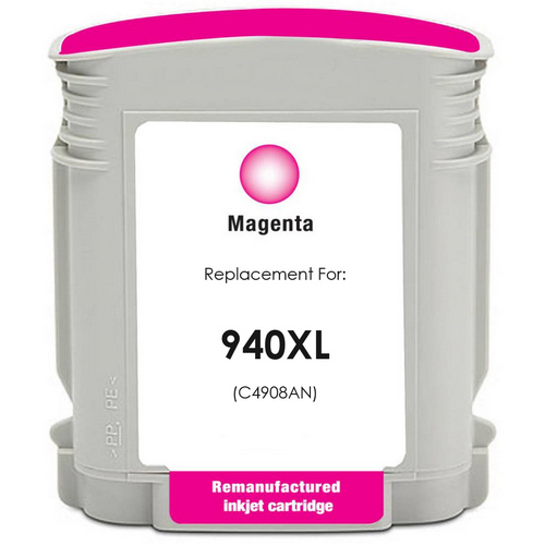 Remanufactured replacement for HP 940XL (C4908AN) magenta ink cartridge