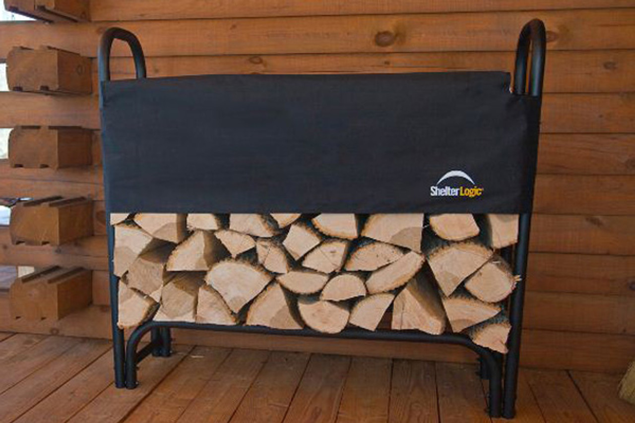 4 ft. Heavy Duty Firewood Rack with Cover - Shelters of New England