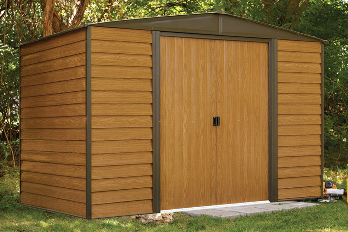 Woodridge 10' x 6' Electro Galvanized Steel - Coffee / Woodgrain