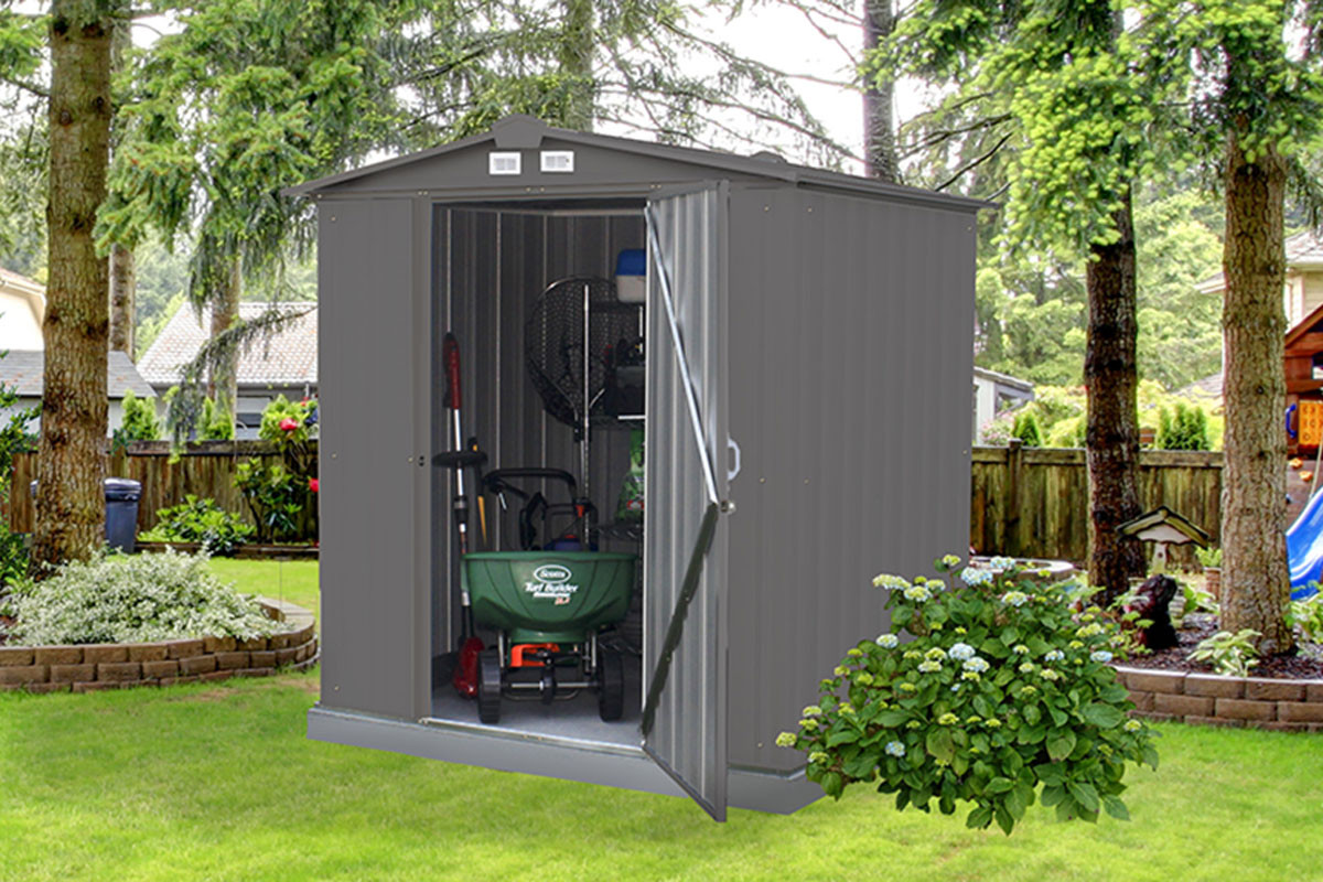 EZEE Shed® , 6x5, Low Gable, 65 in walls, vents, Charcoal