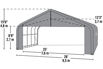 28' Wide x 16' High Peak