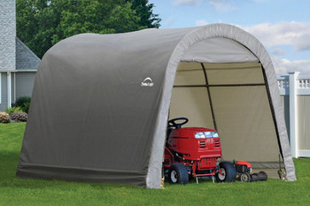 10x10x8 Round Style Storage Shed Grey