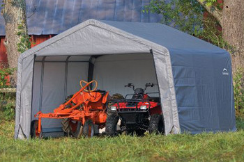 12x12x8 Peak Style Storage Shed Grey