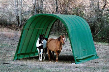 13x24x10 Round Style Run-In Shelter Green