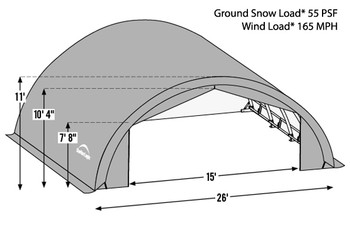 ShelterTech SP Series 26' Wide Round Available in Multiple Heights - Galvanized Frame