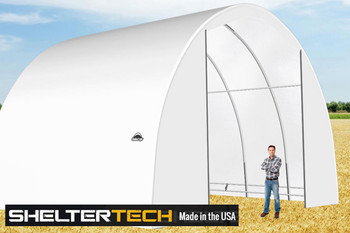 ShelterTech SP Series 28' Wide Round Available in Multiple Heights - Galvanized Frame