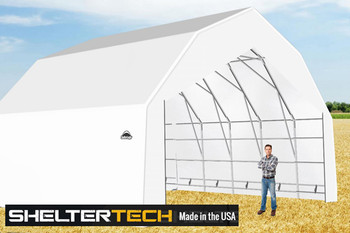 ShelterTech SP Series 30' Wide Barn Available in Multiple Heights - Galvanized Frame