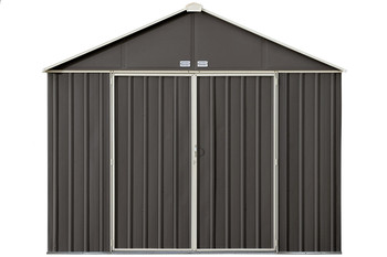 EZEE Shed® , 10x8, Extra High Gable, 72 in walls, vents, Charcoal & Cream