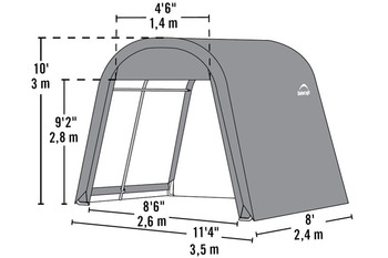 11' Wide x 10' High Round