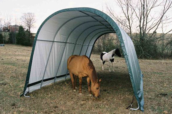 13x20x10 Round Style Run-In Shelter Green