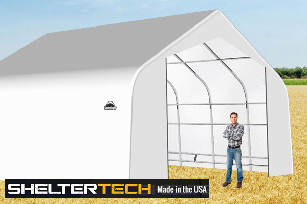 ShelterTech SP Series 24' Wide Peak Available in Multiple Heights - Galvanized Frame