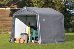 8x8x8 Peak Style Storage Shed Grey