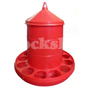 Chicken Feeder Red With Lid Chicken Feeder Red With Lid