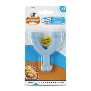 Nylabone Puppy Wishbone Blue Chicken Extra Small Nylabone Puppy Wishbone Blue Chicken Extra Small