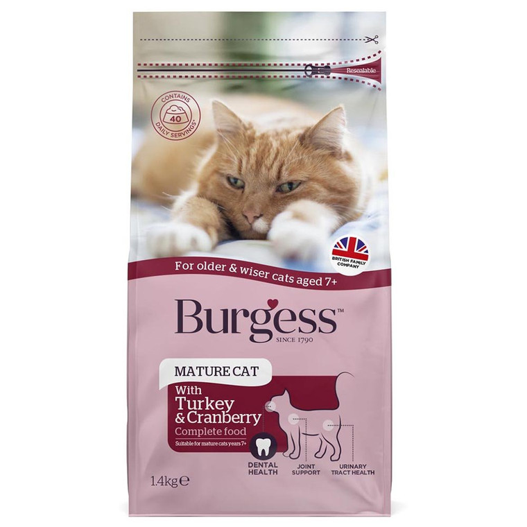 Burgess Cat Mature Turkey & Cranberry 1.4kg