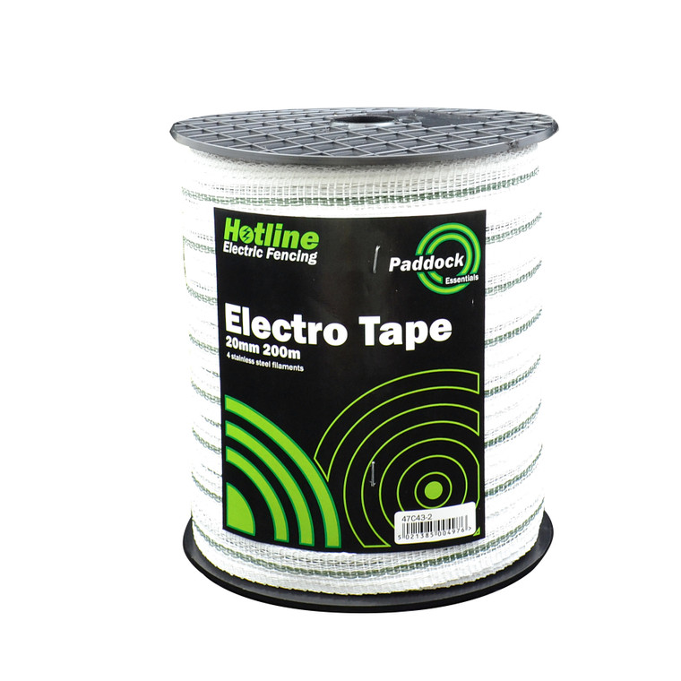 Tape Paddock Electro 20mm 200m White