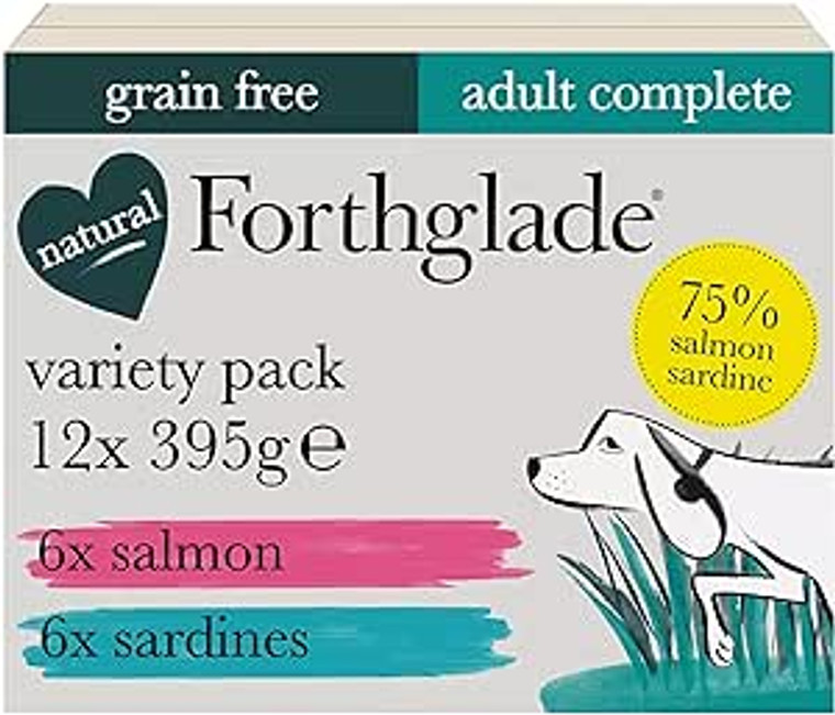 Forthglade Complete Adult Fish Variety Case (Salmon and Sardines) G/ FREE 12 x 395g
