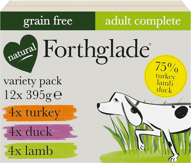 Forthglade Complete Adult Variety (Turkey, Lamb and Duck) G/ FREE 12 x 395g