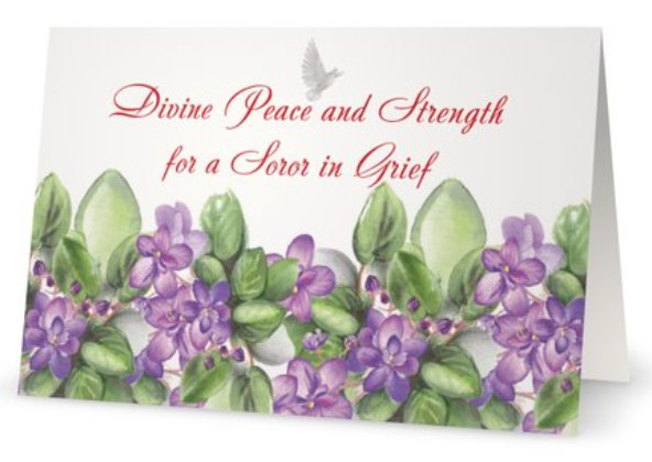 delta sympathy card five african violets african violet green leaves delta condolences soror in bereavement sorority sisters delta ladies delta sigma theta delta sympathy card five